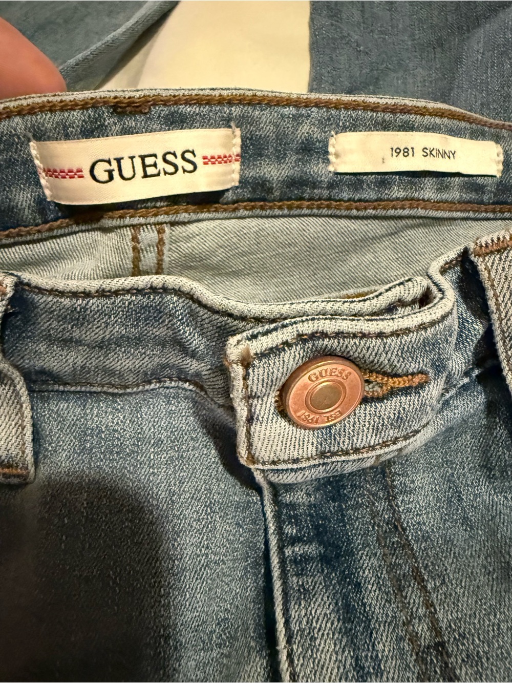 NWT GUESS Women's 1981 High Waisted Skinny Jeans Size 27 Zircon Blue NWT - Picture 13 of 15